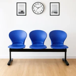 3-link waiting bench with durable metal frame for reception or office waiting areas