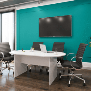 1.2m boardroom meeting table with solid wood or engineered wood construction, polished finish, and reinforced legs for small offices and executive boardrooms.