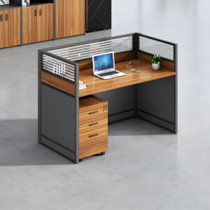 120 cm single office workstation with ergonomic design, built-in storage, and cable management