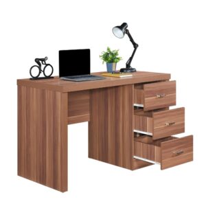 140cm straight office desk with drawers featuring a spacious wooden tabletop and built-in storage for home or office use