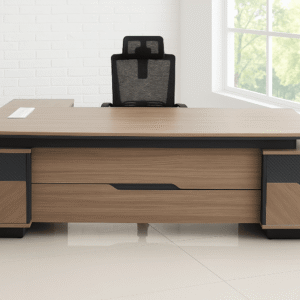 2.4M modern executive office desk with large work surface and storage compartments