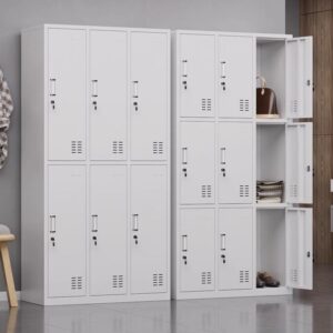 6-compartment filing cabinet with lockable compartments, durable steel frame, and professional design