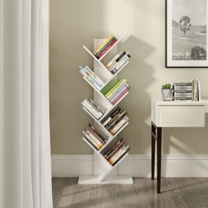 9-tier custom bookshelf with adjustable shelves, sturdy frame, and modern design for organizing books, décor, and personal items.