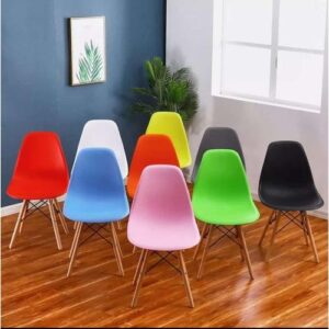 Generic brand new Eames chair with molded seat and ergonomic design for stylish, comfortable, and durable seating.