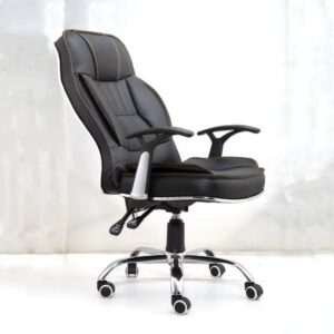 High recliner ergonomic office chair with adjustable height and padded backrest