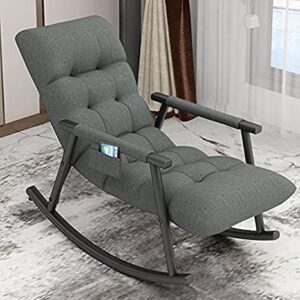 Classic metalic home rocking chair with cushioned seat, ergonomic design, and smooth curved rockers, ideal for living rooms,balconies, nurseries, or cozy reading corners.