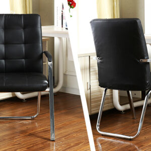 medium back leather waiting chair with cushioned seat and sturdy frame for office reception and waiting areas
