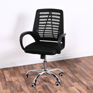 Medium back mesh office chair with ergonomic design, breathable mesh back, adjustable height, and swivel base for home and office use