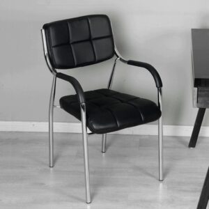 Stackable Catalina leather waiting seat with cushioned seat and backrest for office or reception areas.