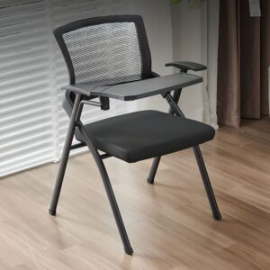foldable mesh chair with breathable backrest and metal frame