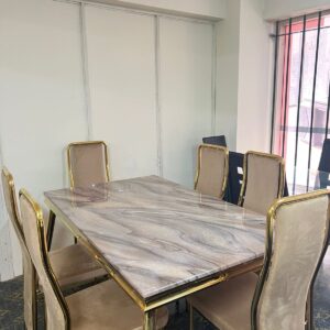 6 Seater Marble Top Dining Table