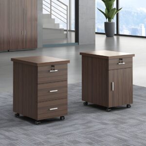 Wooden movable storage cabinet