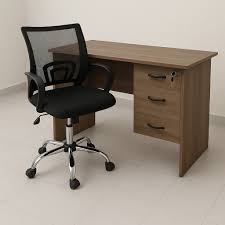 0.9m study desk and chair combo with laminated finish and ergonomic chair for compact home or student study spaces
