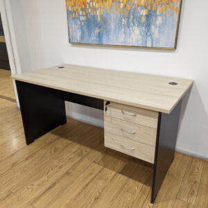 0.9m sturdy office desk with durable wooden top and strong frame for home or office workspace.