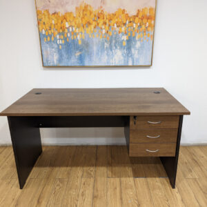 1 meter straight study table with durable wooden surface and strong frame for home study or office workspace.