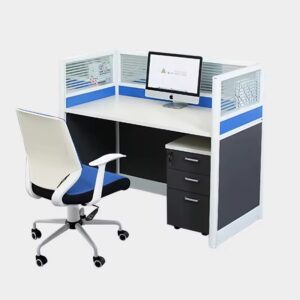 1-seater white office workstation