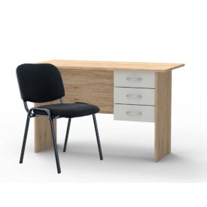 1.0m office desk with stackable Tosca chair combo for compact office or study workspaces.