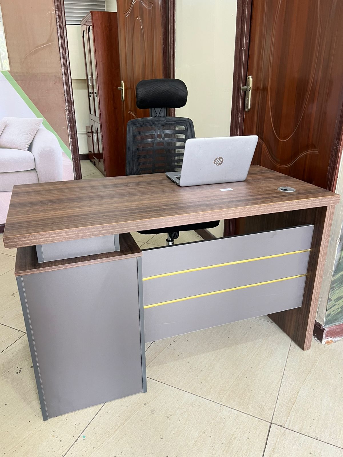 1.2m Sovereign office desk with spacious surface and sleek modern design
