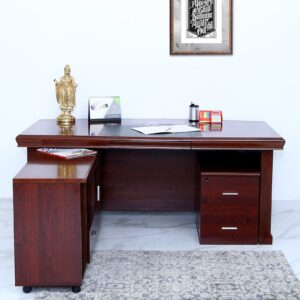 1.4m L-shaped executive office desk with modern design for professional workspaces.