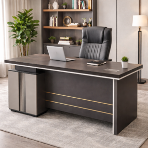 1.4m modern office desk with spacious tabletop and sturdy frame in a professional workspace setup