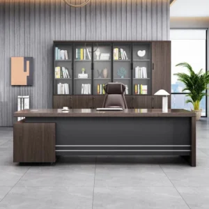 1.8m manager’s executive desk with spacious tabletop, built-in storage, and durable wooden construction for professional office use.