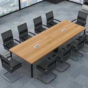Large 10 seater office boardroom table with modern laminated finish for corporate conference and meeting rooms