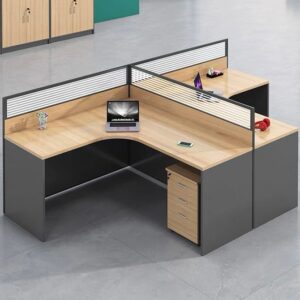 2-Way Modular Curved Workstation with durable work surfaces, ergonomic design, and modern finish for collaborative office spaces