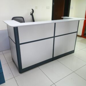 2.0m standard reception desk with modern laminate finish and spacious work surface for professional office reception areas.