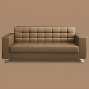 3-seater brown executive office sofa with comfortable cushions and modern design.