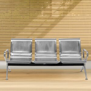 3-seater non-padded waiting bench