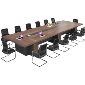 Large 3.8m rectangular boardroom office table with laminated finish for executive meetings and corporate conference rooms