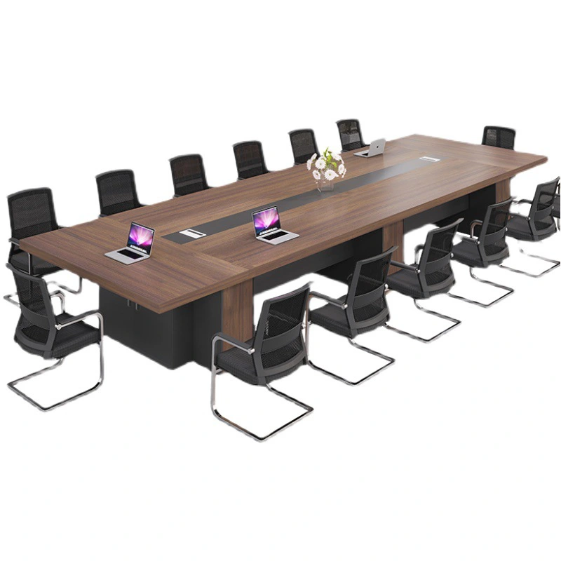 Large 3.8m rectangular boardroom office table with laminated finish for executive meetings and corporate conference rooms