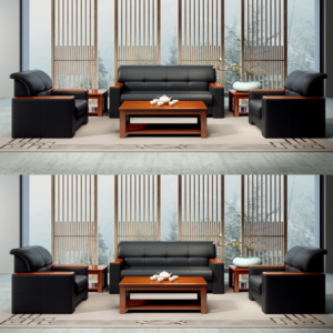 5-seater executive leather office sofa