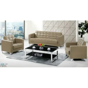 5-Seater Gray Executive Sofa with plush cushions, durable frame, and modern design for offices and executive lounges.