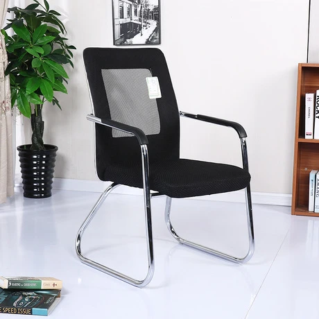 Cantilever visitor office chair with mesh back, padded seat, and sturdy metal frame for reception and meeting areas