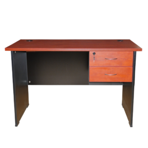 Cosmo study desk in Red Apple finish with spacious tabletop, sturdy frame, and ergonomic design for home and student workspaces