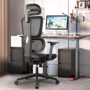 SODUKO ergonomic office chair with breathable mesh back, adjustable height, and swivel base for comfortable office seating
