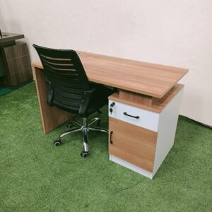 Executive office and home desk with spacious wooden top, durable frame, and modern design suitable for professional offices and home workspaces