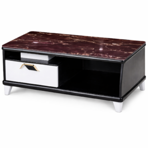 Marble top coffee table with elegant modern design and sturdy base