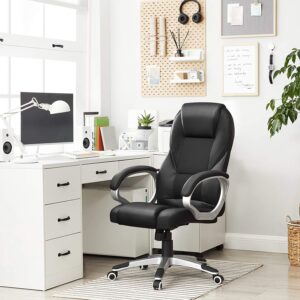 Manager’s office chair with ergonomic design, padded seat, mesh back, and adjustable features for comfort and support