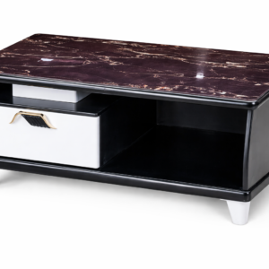 Marble top coffee table with elegant modern design and sturdy base