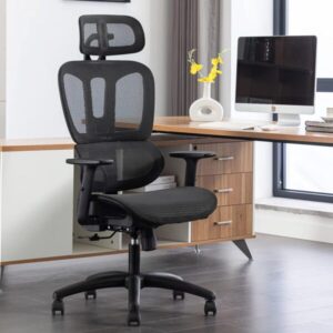 Ergonomic mesh back office chair with breathable backrest, adjustable height, and swivel wheels for modern workspaces