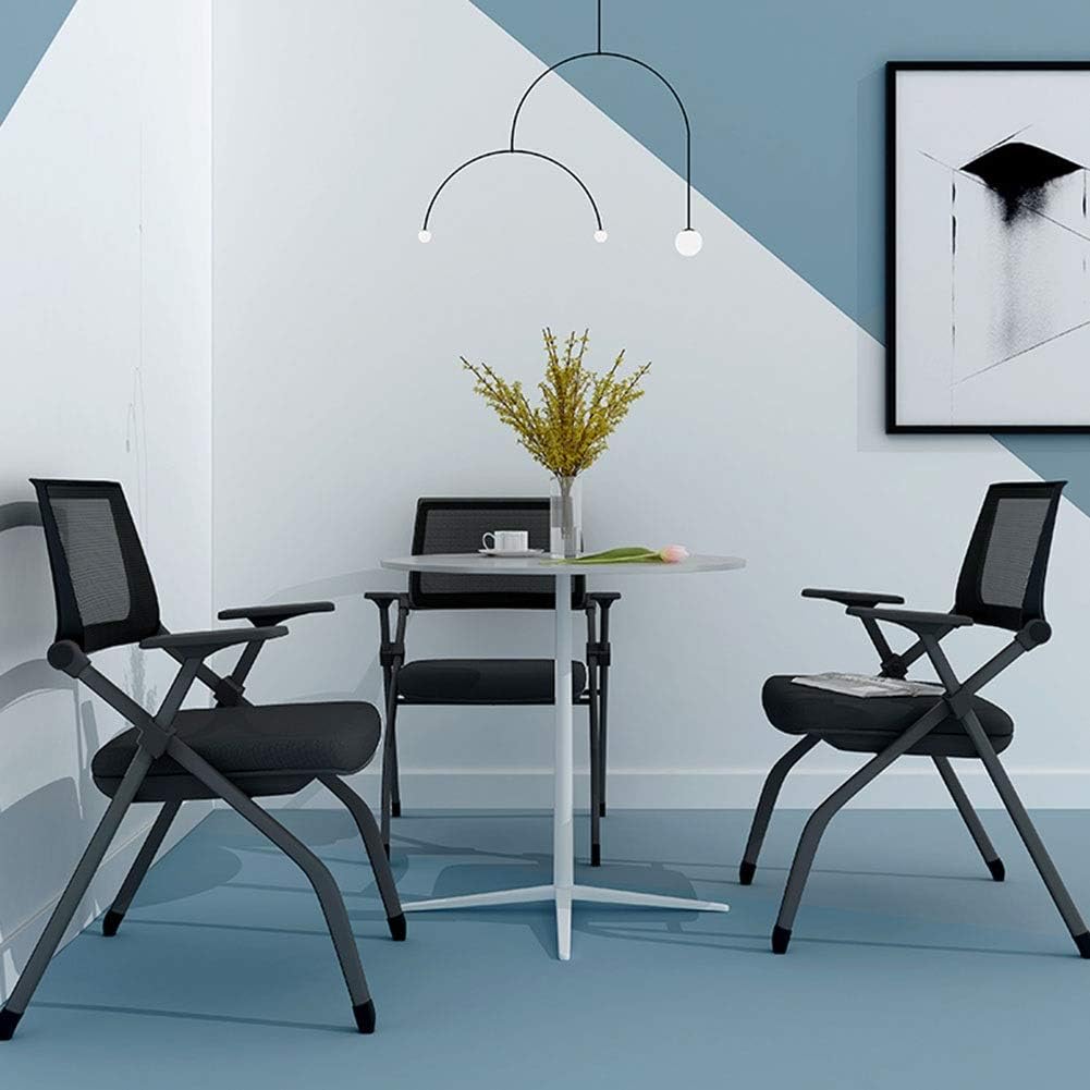 Mesh foldable office seat with padded seat and breathable backrest for compact and flexible office spaces.