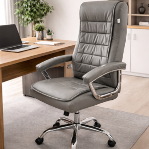Modern elegant office chair with cushioned seat in a professional workspace