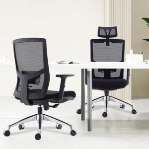 Orthopedic Reclining Mesh Office Seat with lumbar support, adjustable recline, and swivel base for ergonomic office seating.