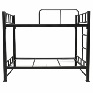 School metallic double decker bunk bed 2.5 by 6 feet with ladder and guardrails
