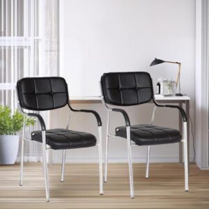 The Stackable Catalina Leather Visitor Seat is a stylish and practical chair designed for reception areas