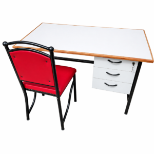 Teachers table 4 by 2 feet with chair and drawer storage