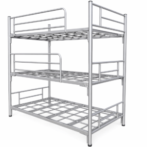 triple decker metallic bunk bed for schools and dormitories
