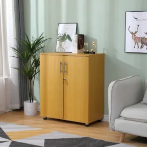 White executive office cupboard with modern design for office document storage.